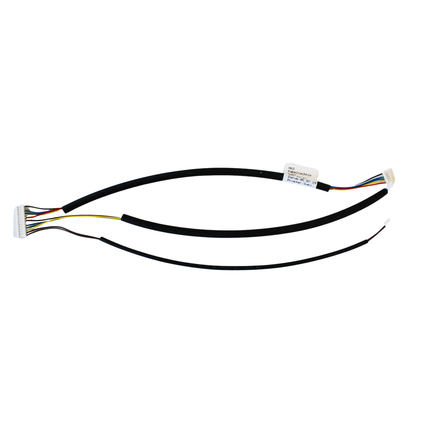 Pet door wiring harness with multi-colored cables and connectors for secure installation