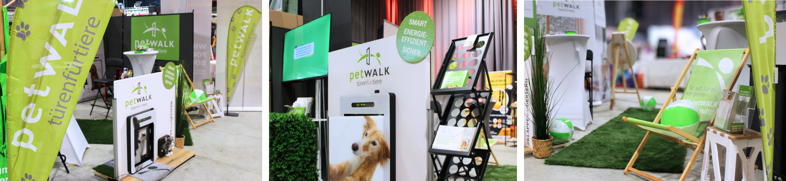 petWALK Messestand Bildcollage
