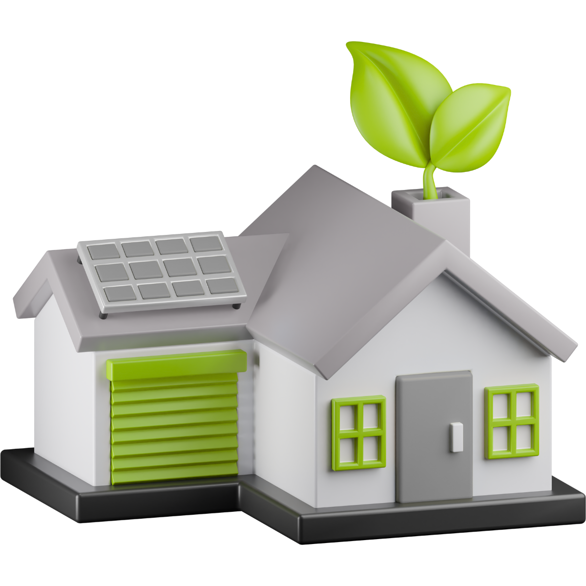 Icon von einem Haus mit grüner Energie um Energieeffizienz zu symbolisieren.