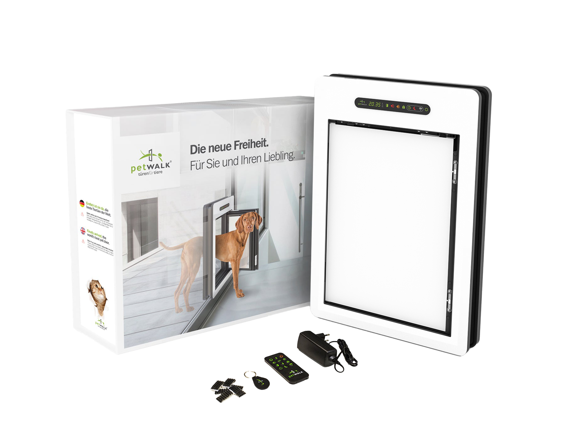 petWALK Türmodul large mit Verpackung, Chip, Fernbedienung und Zubehör